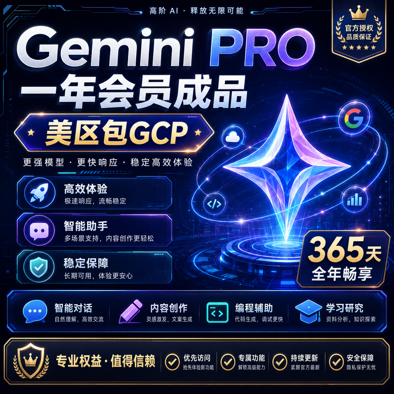 geminipro一年成品(随机地区包GCP)