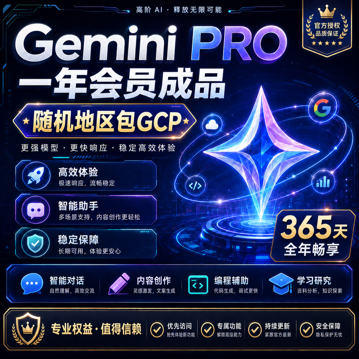 geminipro一年成品(随机地区包GCP)