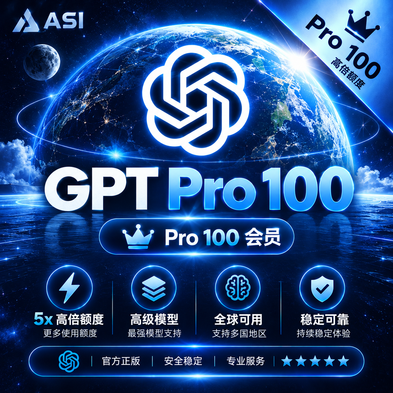 【正规秒充】GPT Pro 100 官方充值